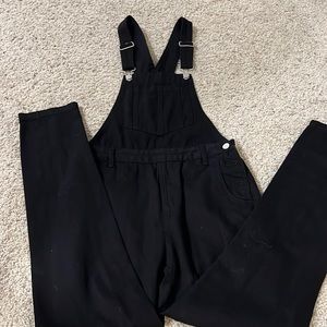 12th Tribe Distressed Black Overalls NWT Sz S